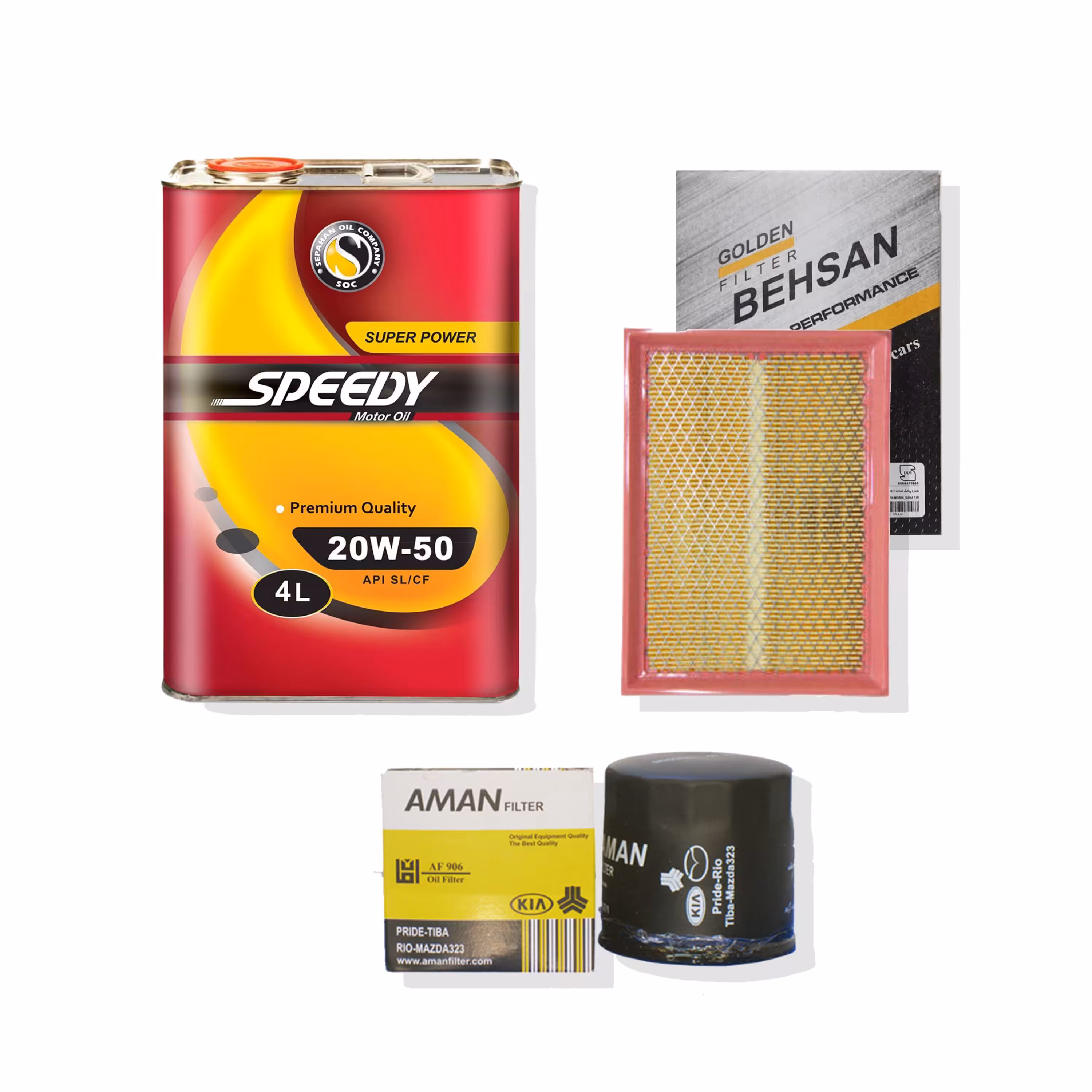پک روغن موتور پراید یورو 2 روغن موتور خودرو اسپیدی مدل Super Power 20W-50 حجم 4 