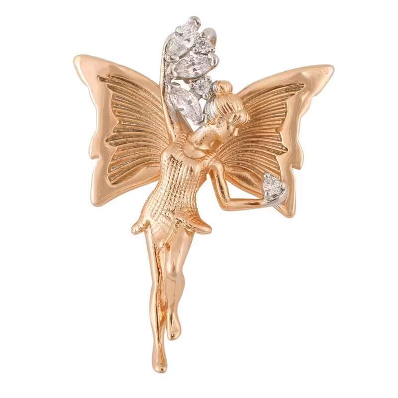 آویز گردنبند زنانه ژوپینگ مدل فرشته کد 1000پلاک ژوپینگ رنگ ثابت بدون حساسیت ابکاری طلا