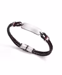 دستبند استیل و چرم مردانه و زنانه ویسروی, کد 6303P01011