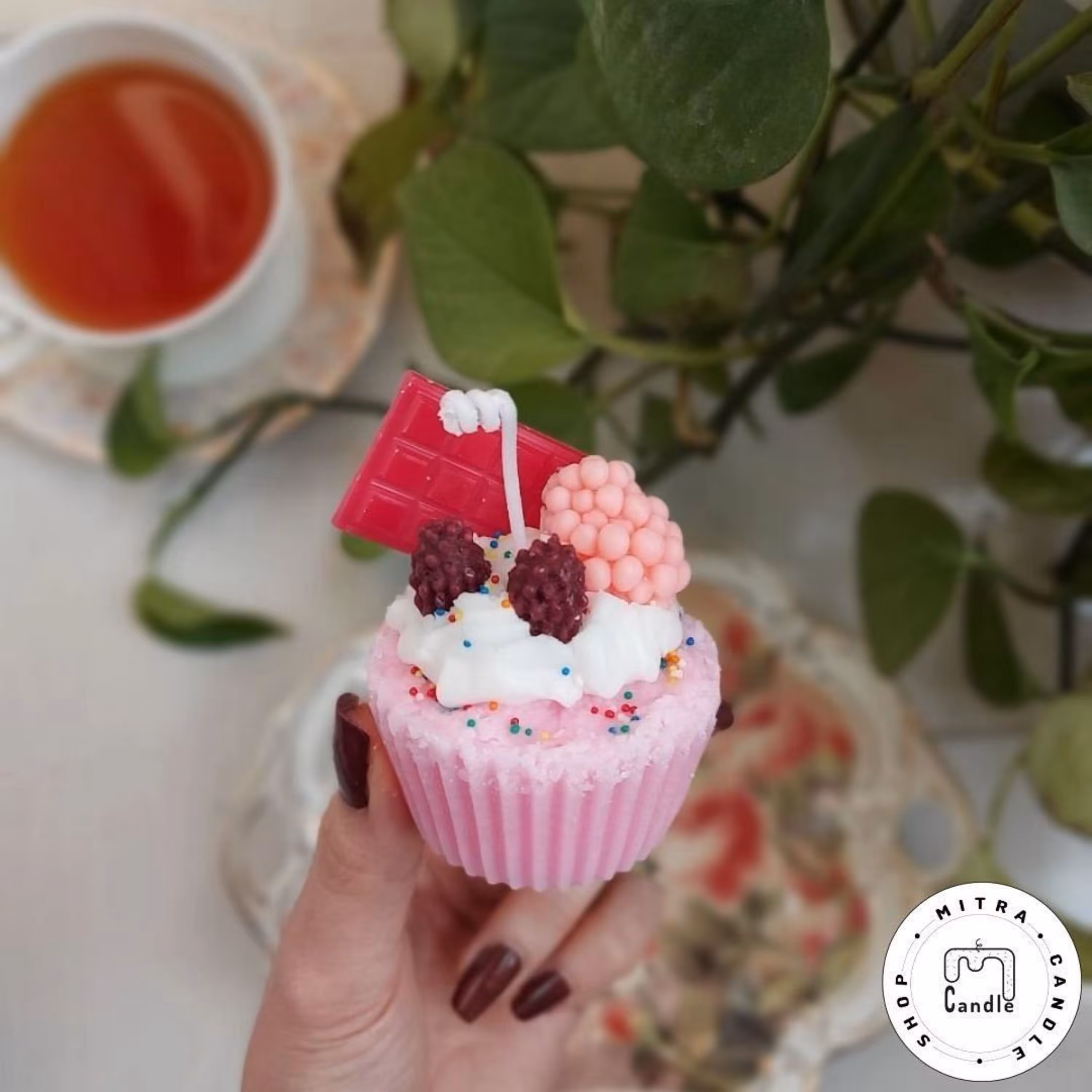 شمع کیک فنجونی آبنبات شکری