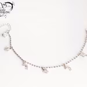 دستبند زنانه برند ژوپینگ با مهره دلفین و قلب کد:2921