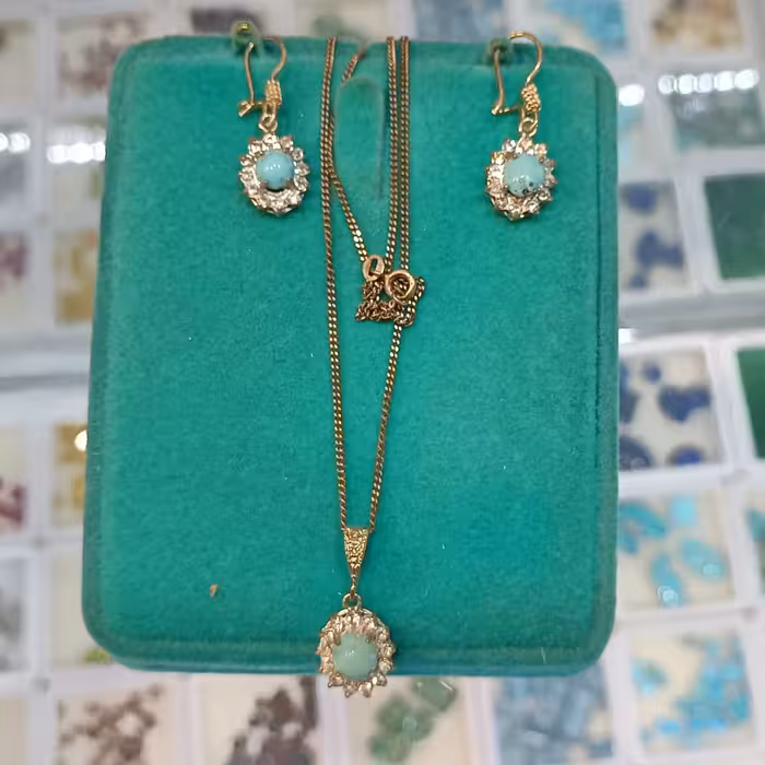 نیم ست نقره  زنانه با سنگ فیروزه ( انگشتر نقره. انگشتر. انگشتر مردانه. انگشتر زنانه).