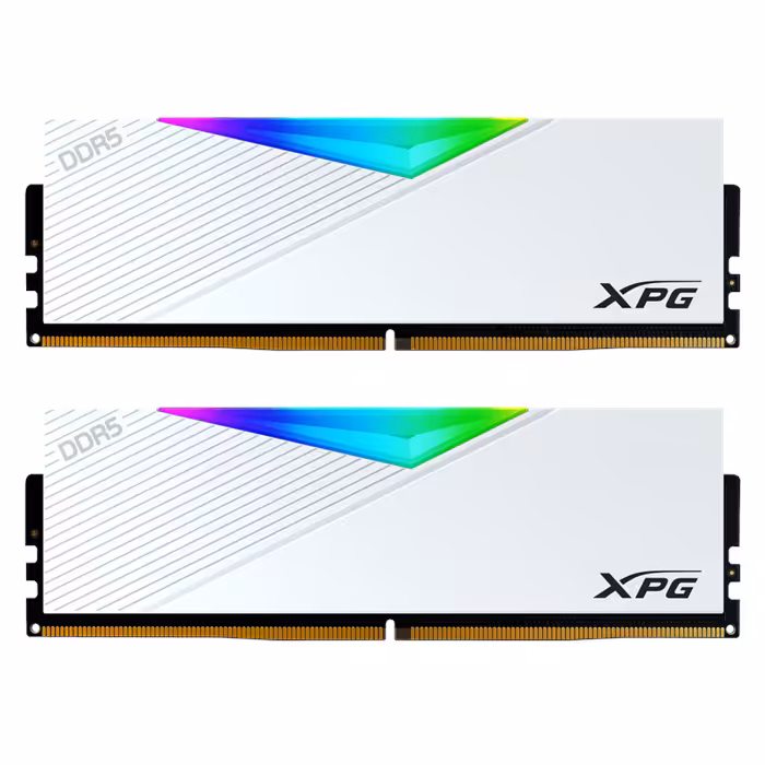 رم کامپیوتر DDR5 دو کاناله 6000 مگاهرتز CL30 ای دیتا مدل XPG Lancer RGB White ظرفیت 32 گیگابایت
