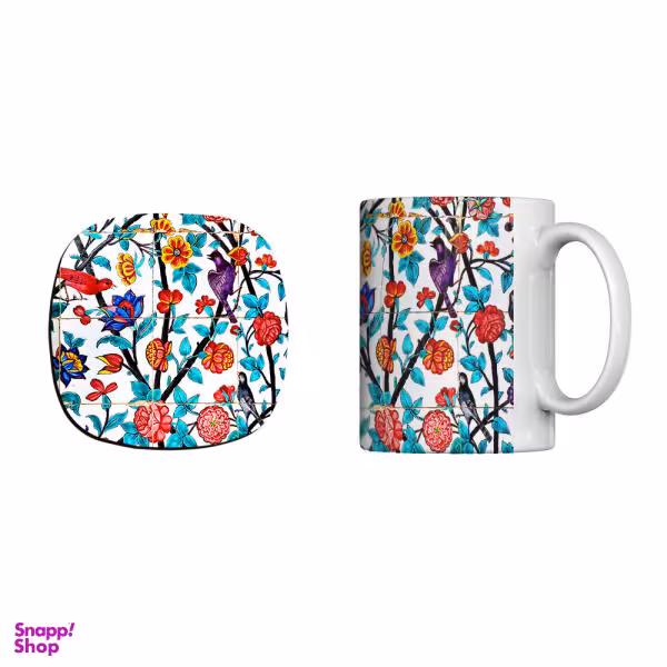 ماگ ترمه طراحان ایده مدل کاشی سعدیه کد trm509 به همراه زیرلیوانی