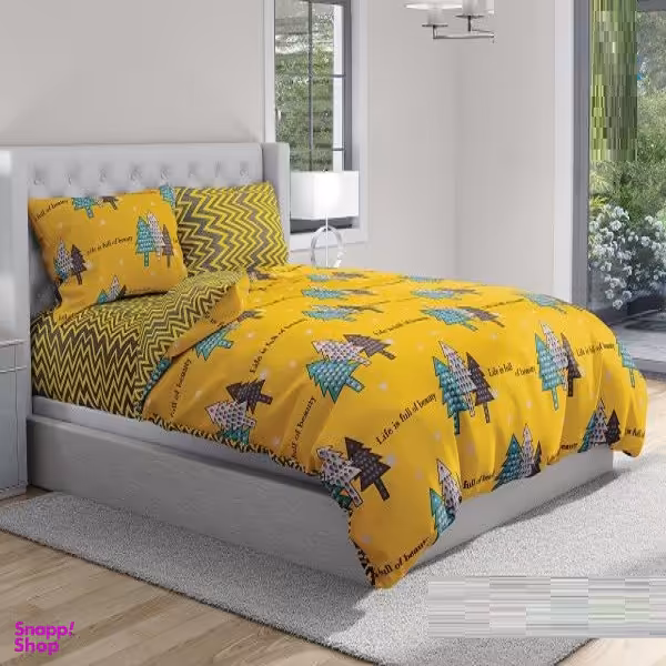 سرویس  خواب طرح ساتین پنبه کد 237 دو نفره شش تکه