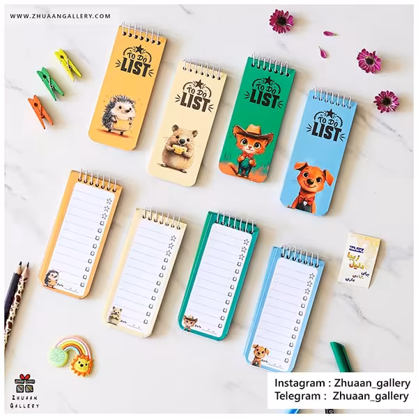 دفترچه تو دو لیست طرح حیوانات