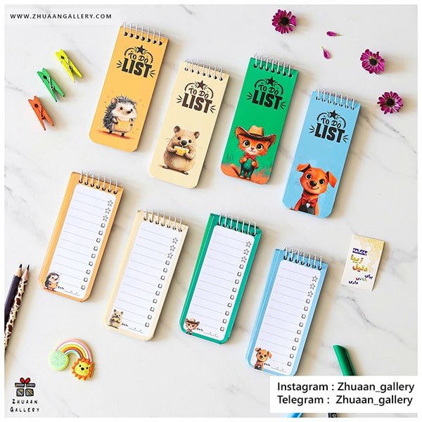 دفترچه تو دو لیست طرح حیوانات