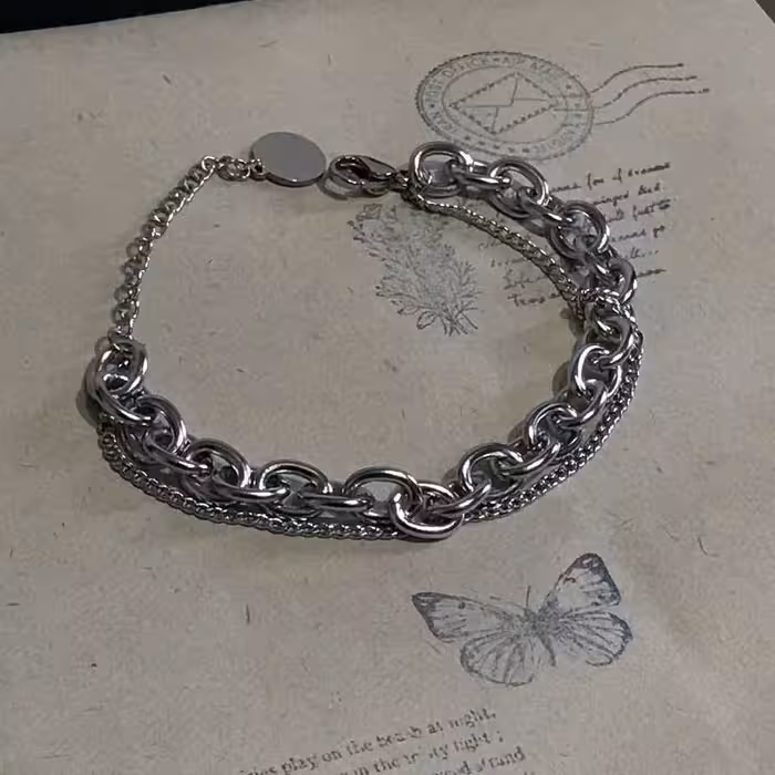 دستبند استیل چند ردیفه 