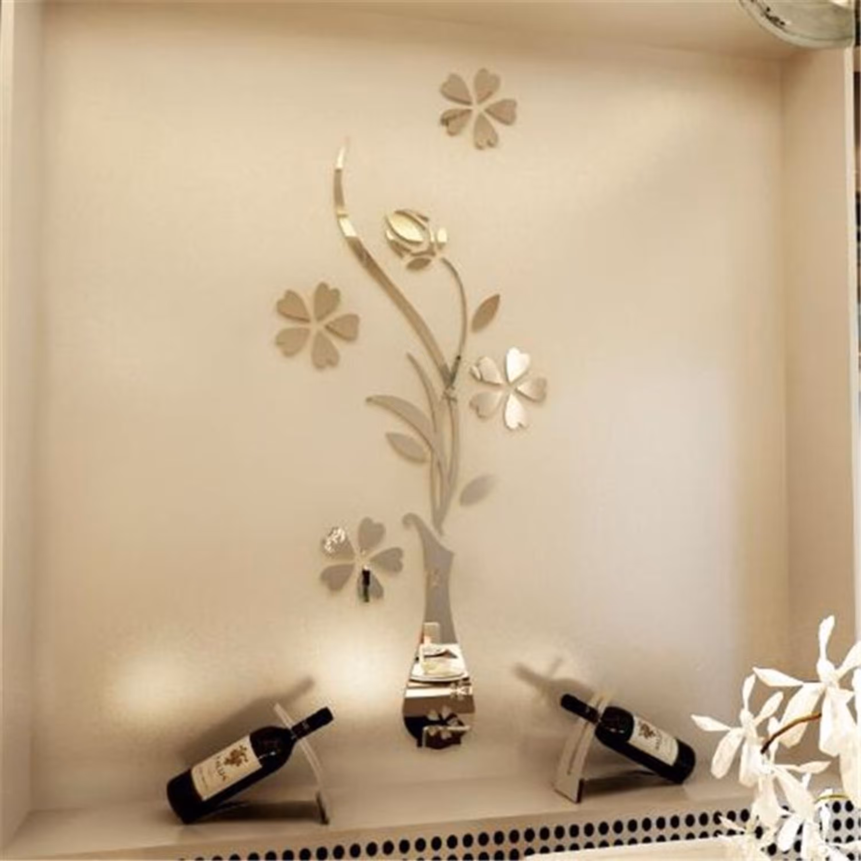 آینه دکوراتیو پدیده مدل گل وگلدان