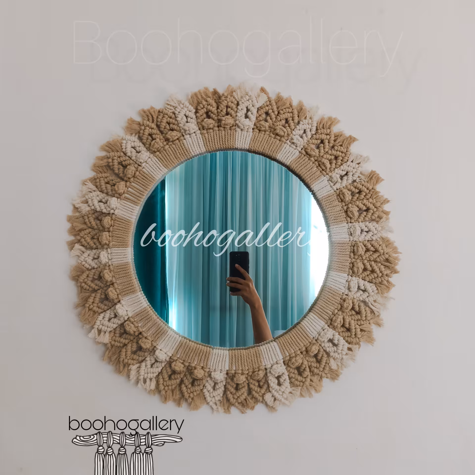 آینه مکرومه قطر 50