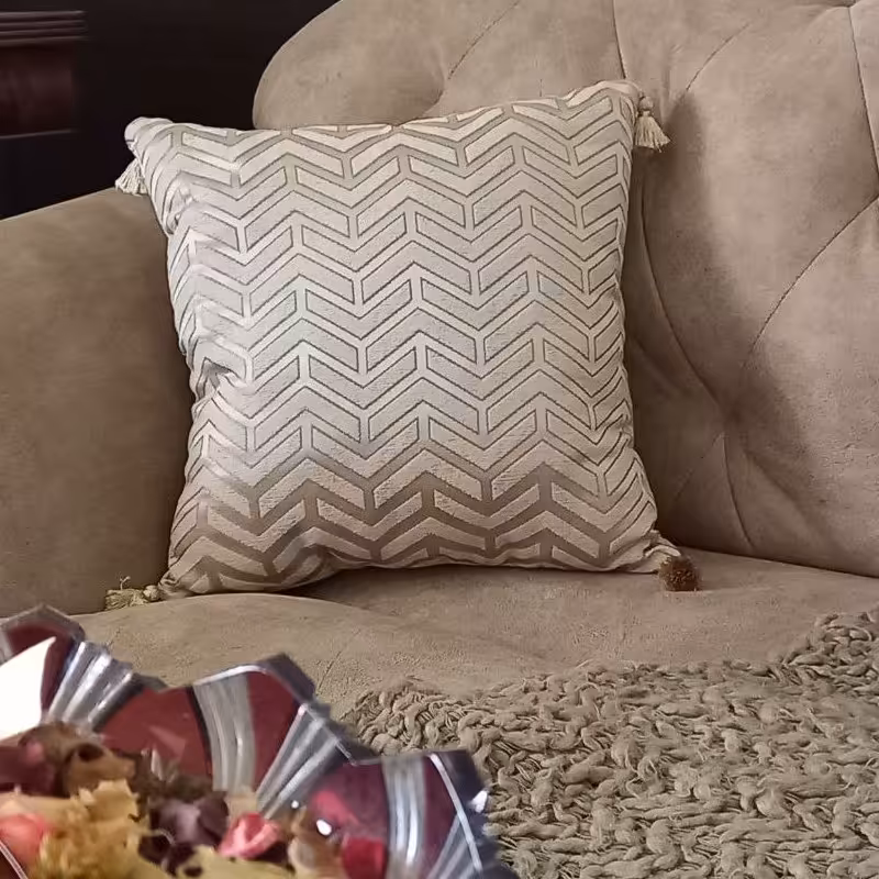 کوسن 40 در40  پارچه مبلی آقای کوسن مدل خشتی کرم وزن 70 گرم