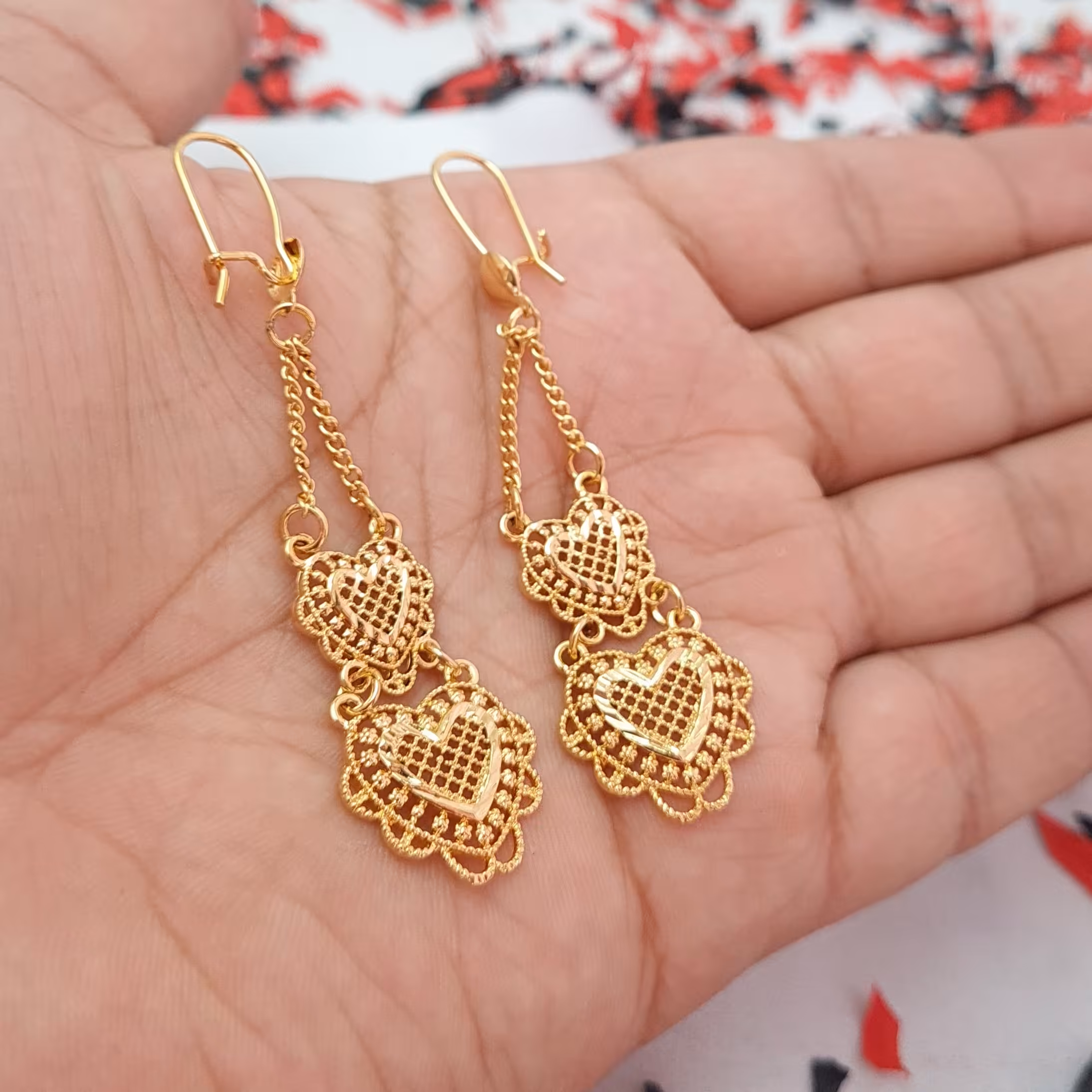 گوشواره آویز 2 طبقه