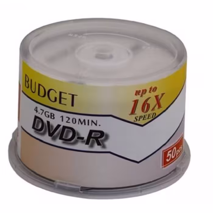 دی وی دی خام باجت BUDGET DVD مدل DVD-R بسته 50 عددی