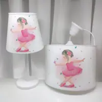 ست لوستر و اباژور اتاق کودک طرح دختر بالرین 