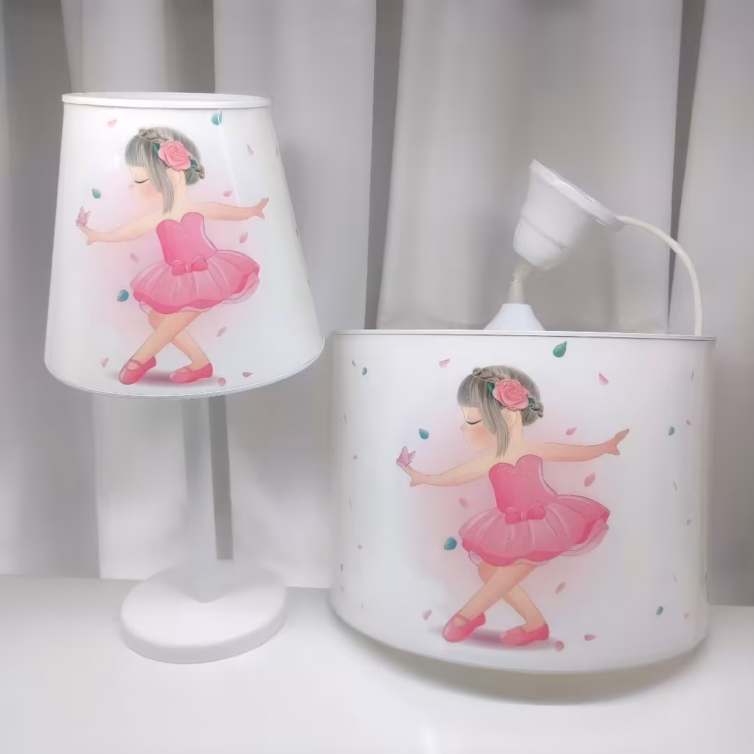 ست لوستر و اباژور اتاق کودک طرح دختر بالرین 