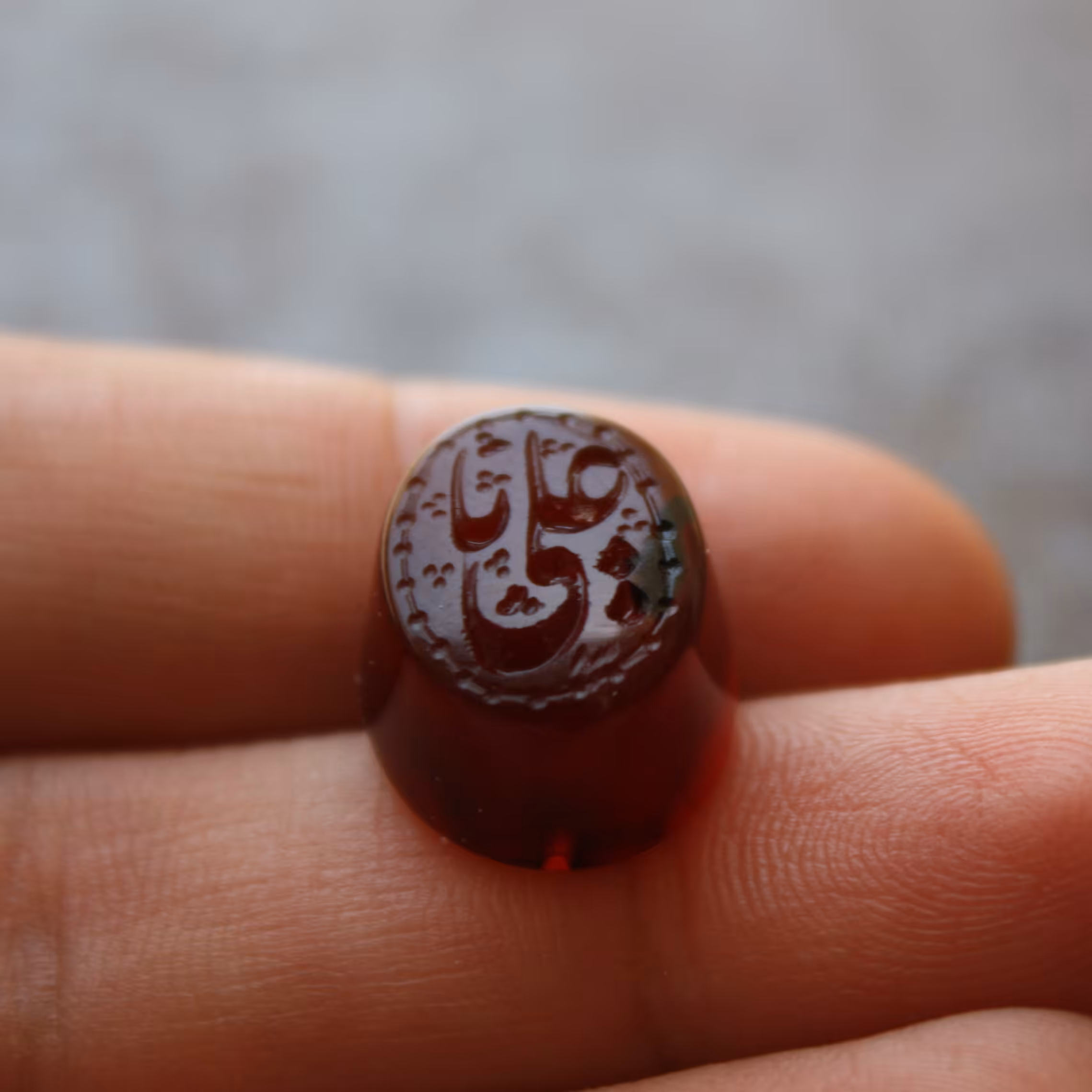 عقیق خطی خراسان کار دست نگین اصل و معدنی و فوق العاده زیبا کد 365