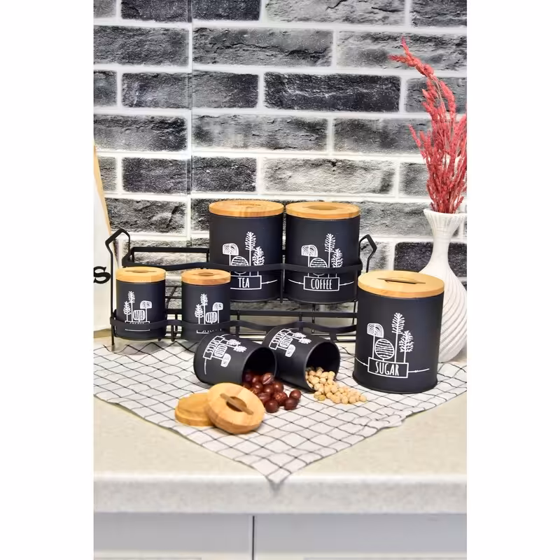 پاسماوری و ادویه 8 پارچه در چوبی طرح جدید Fancy (B.V.K ) مشکی 863661