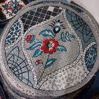 گلیم گردماشینی کاشان طرح نسترن(1،5در1،5)(هزینه ارسال باخریداروپس کرایه میباشد)