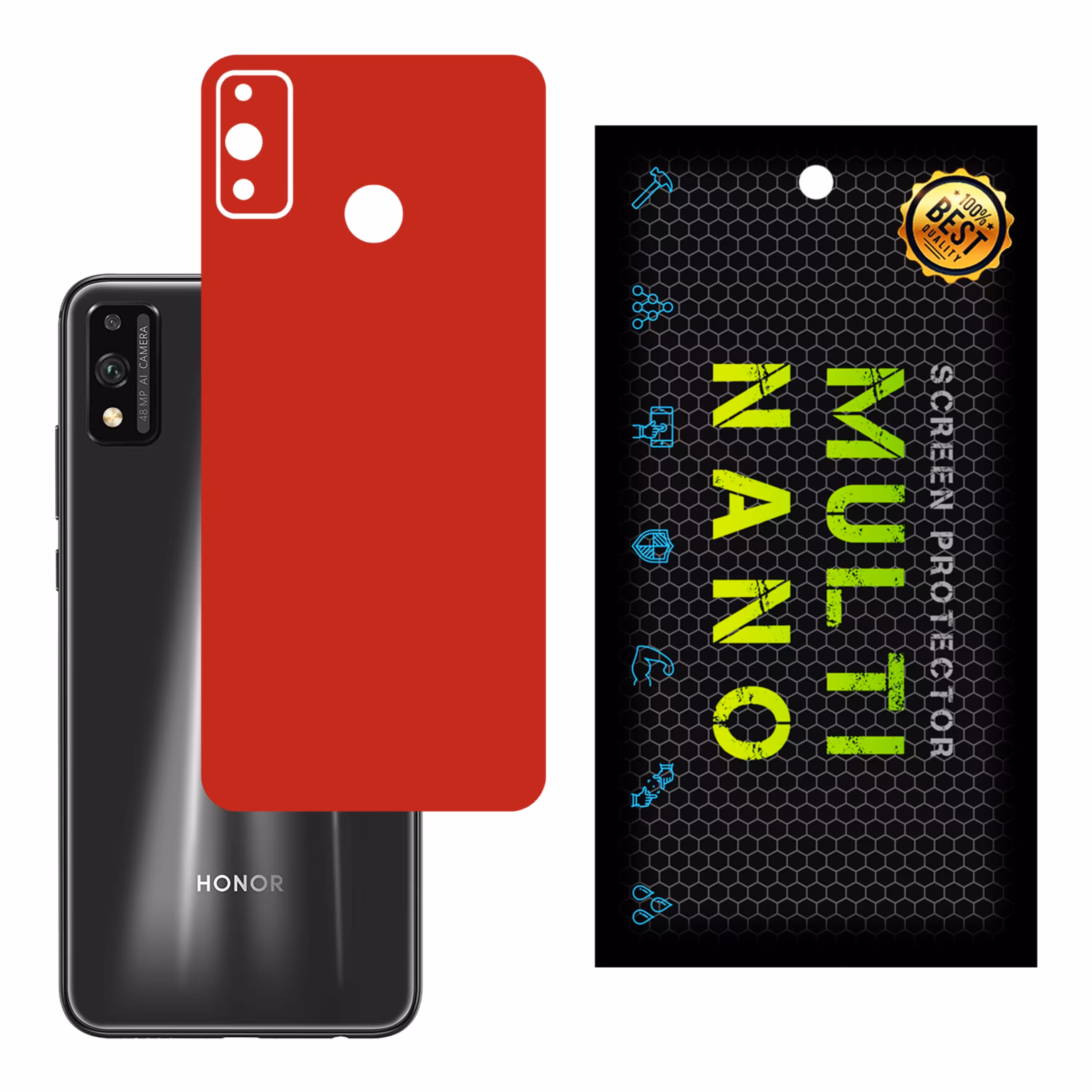 برچسب پوششی MultiNano مدل X-F1M-Red برای پشت موبایل هواوی Honor 9X Lite