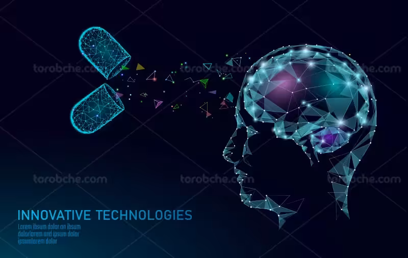 وکتور مفهومی تکنولوژی مغز | گرافیک با طعم تربچه