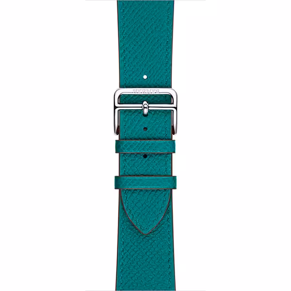 بند اپل واچ 3 هرمس مدل Hermes 38mm Bleu Paon Single Tour Band - Hiapple.ir