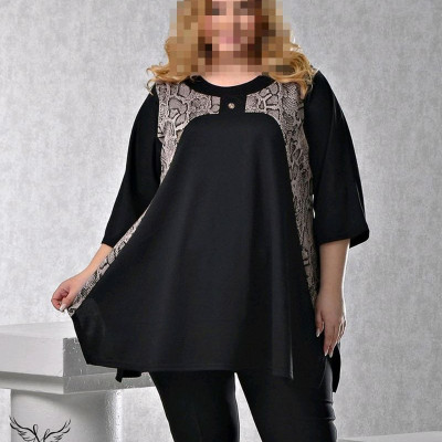 تونیک مجلسی یقه گرد آستین سه ربع