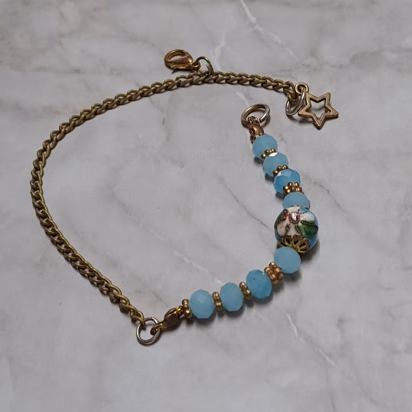 دستبند فیروزه ای زنجیری
