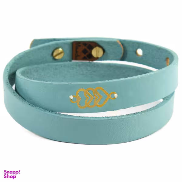 دستبند چرم و طلا 18 عیار مانچو مدل Bfg063