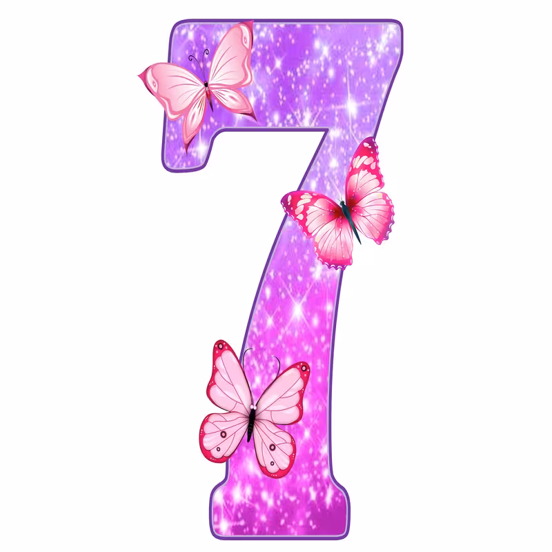 استند رومیزی تولد طرح عدد 7 مدل پروانه کد 01