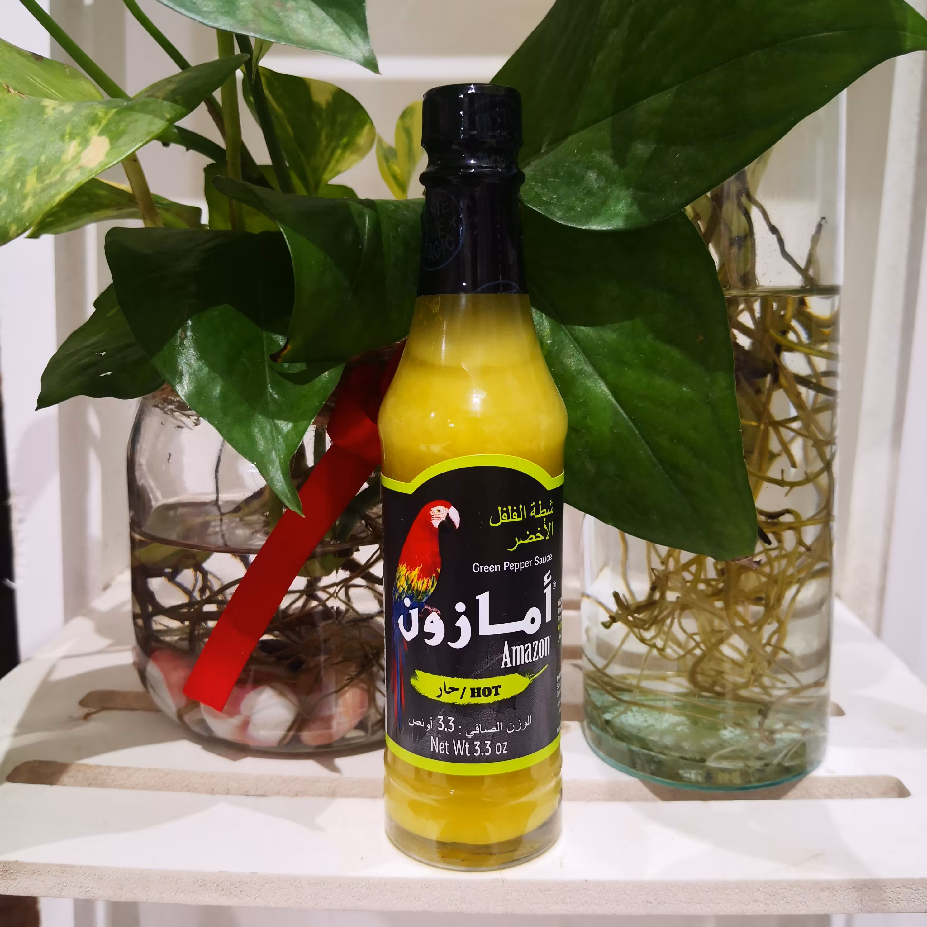 سس فلفل سبز تند آمازون 100 گرمی  تند (حار) اصلی 