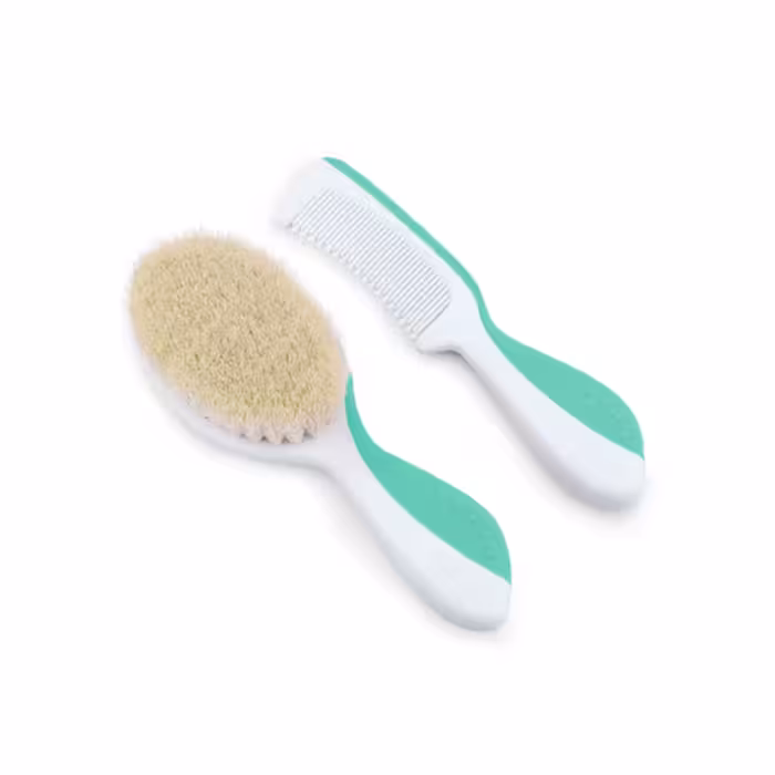 ست شانه و برس با الیاف طبیعی نوویتا Nuvita سبز پاستل