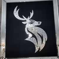 تابلو دکوراتیو طرح گوزن  آیینه کاری زمینه مشکی