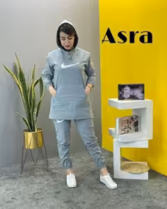 ست نایک دو تیکه نایک سوییشرت کلاهدار کتان پنبه