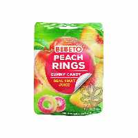 پاستیل شکری ترش حلقه ای با آبمیوه هلو طبیعی 60 گرم ببتو - bebeto
