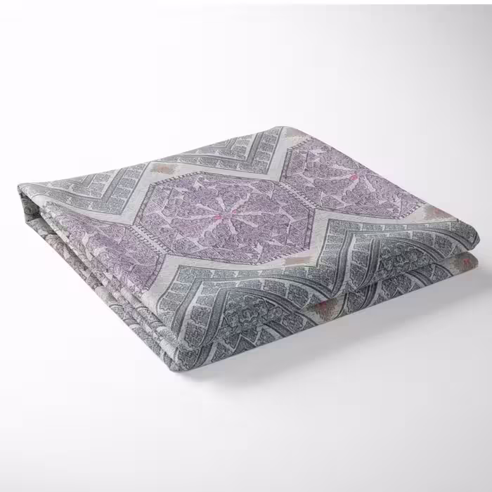 ملحفه روانداز یک نفره مدل Mz سایز 150×200 یک تکه