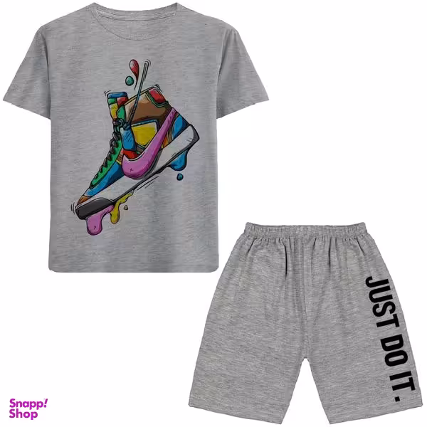 ست تیشرت و شلوارک پسرانه مدل کتونی A20