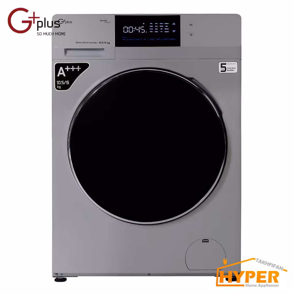 ماشین لباسشویی جی پلاس GWM-KD1069T تیتانیوم 10.5 کیلویی