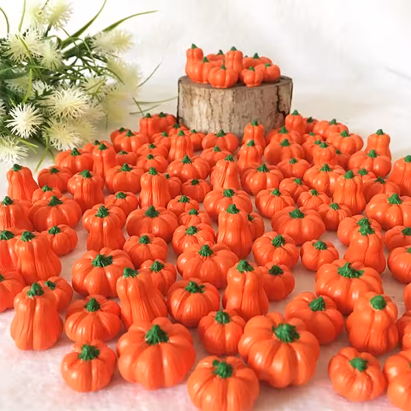 دکوری کدو های پاییزی  در 4 سایز بسته 40 عددی رنگ نارنجی مناسب ساخت گیفت