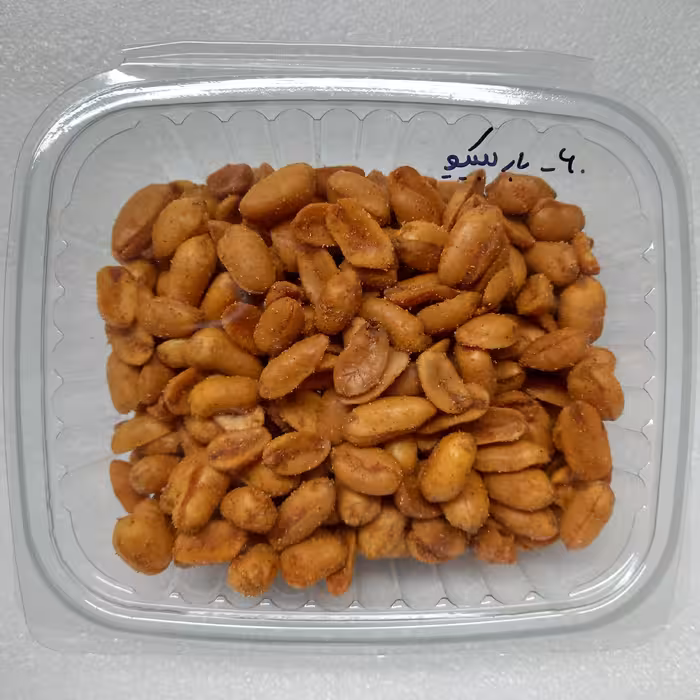 بادام زمینی روکش دار باربیکیو 250 گرم(فوق العاده خوشمزه و ترد)