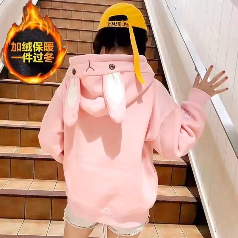 هودی داخل کرک گرم بالا عروسکی خرگوشی جنس عالی فری مناسب 36تا42 