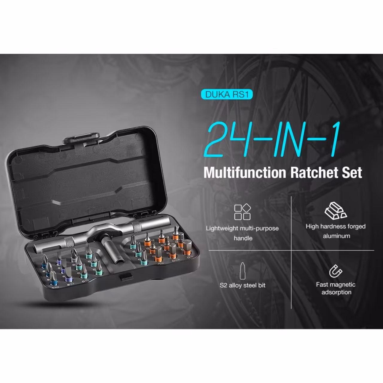 آچار بکس و پیچگوشتی 24 عددی شیائومی Xiaomi Duka مدل RS1