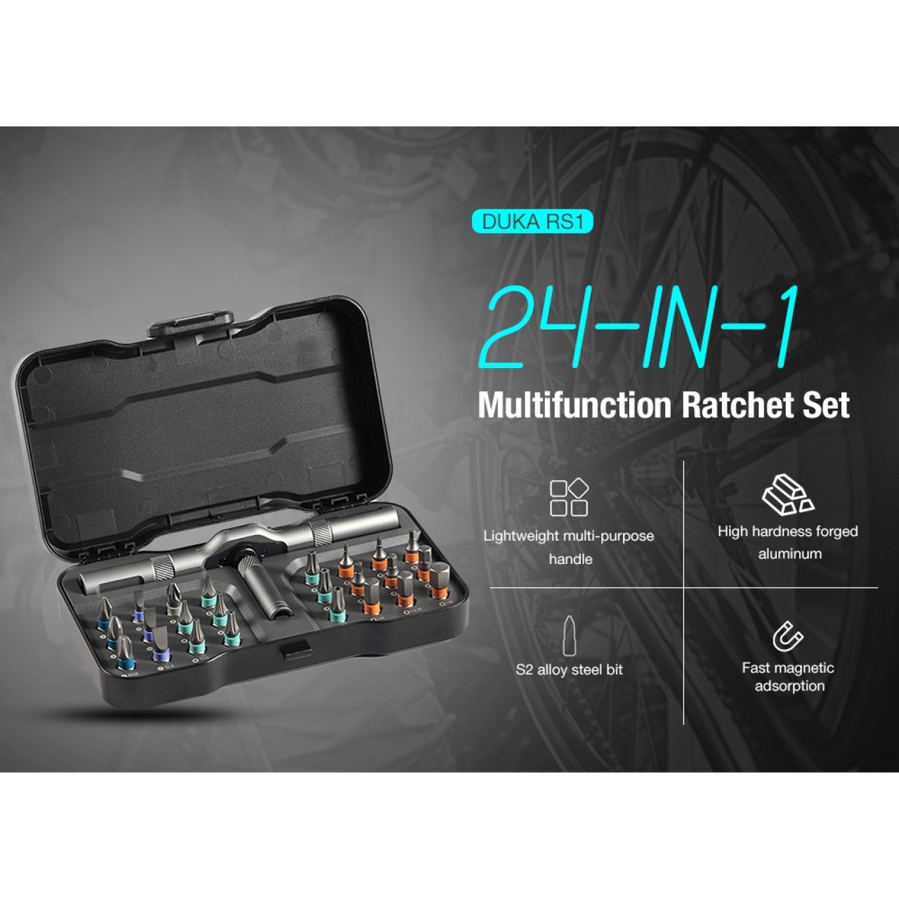 آچار بکس و پیچ‌گوشتی 24 عددی شیائومی‌ Xiaomi Duka مدل RS1