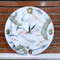 ساعت رزینی طرح مرمر با موتور ارامگرد