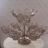 آجیل خوری (سنتر پیس) 7 کاسه بلور برنز  ارسال رایگان