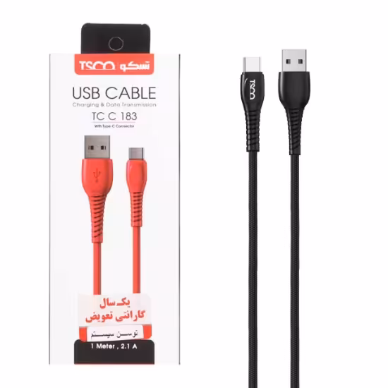 کابل تبدیل USB به USB-C تسکو مدل TC 183 طول 1 متر