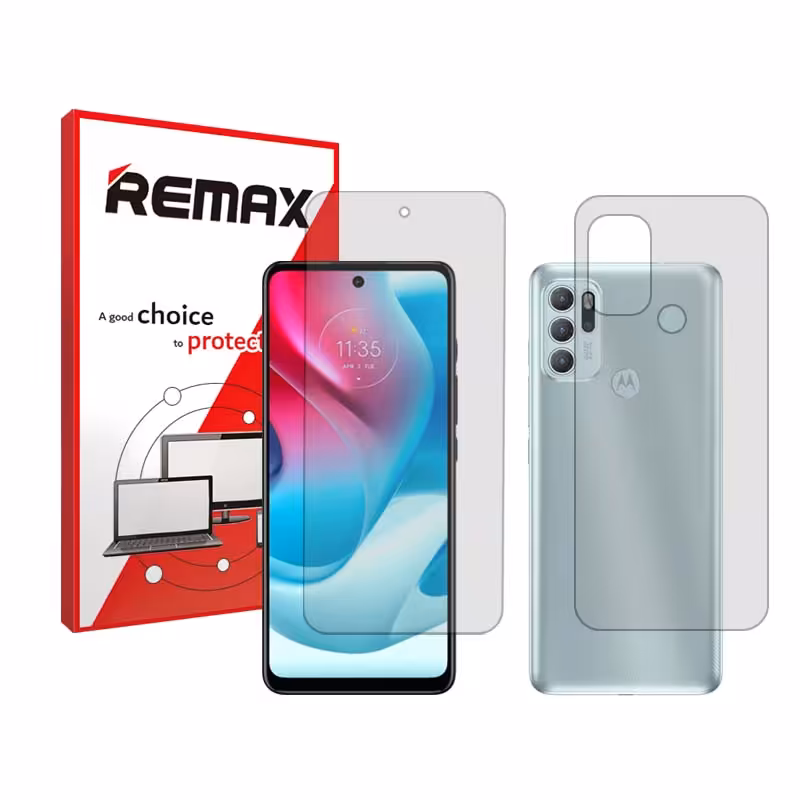 گلس صفحه نمایش و پشت گوشی موتورولا Moto G60S مدل شفاف برند ریمکس کد SS