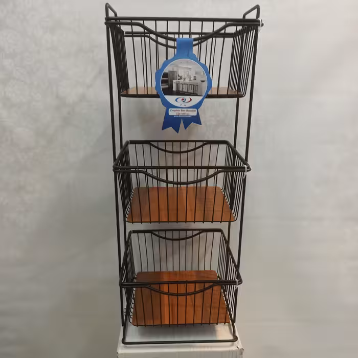 سبد سیب زمینی  و پیاز  3طبقه مانا مشکی کاوه 