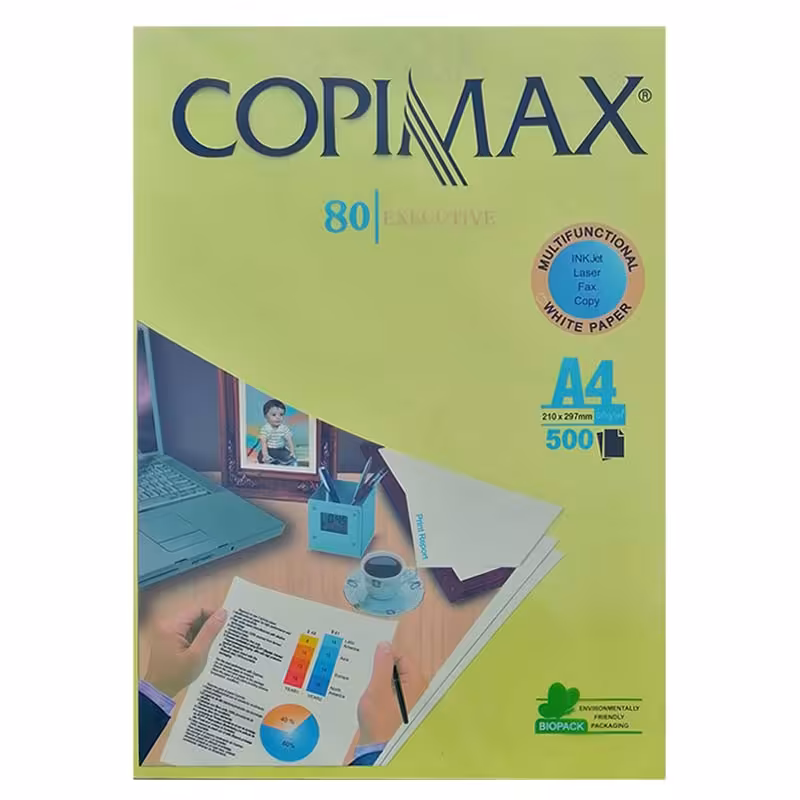 خرید کاغذ A4 کپی مکس سبز فسفری 80 گرم بسته 500 عددی