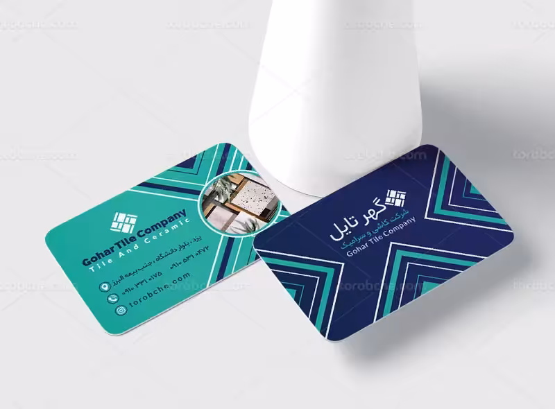 کارت ویزیت لایه باز کاشی و سرامیک | گرافیک با طعم تربچه
