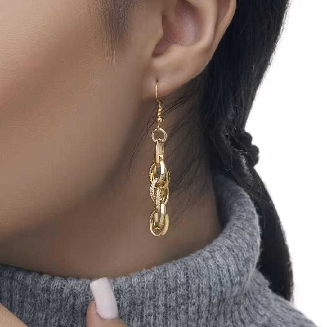 گوشواره زنجیری مدل دوپینو